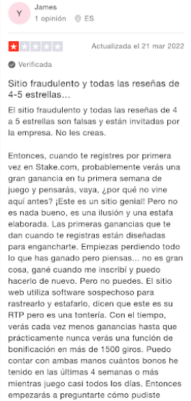 Stake Comentario Negativo 1